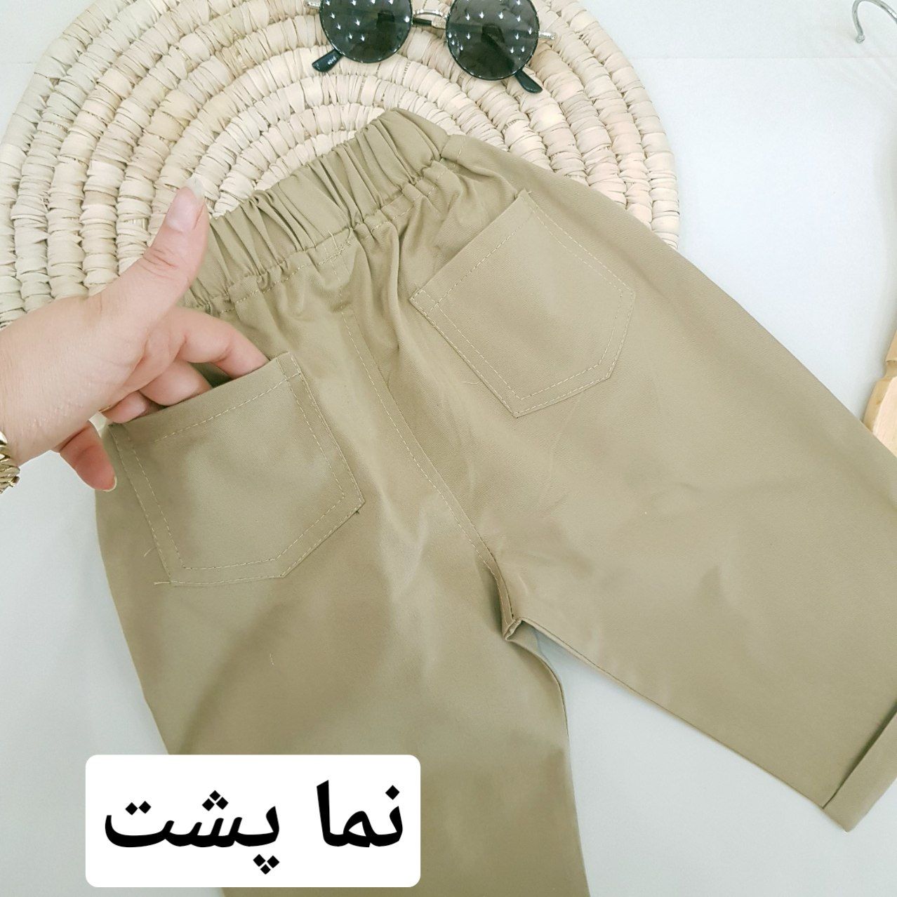 عکس تک شلوارک کتان کاغذی - شماره 3
