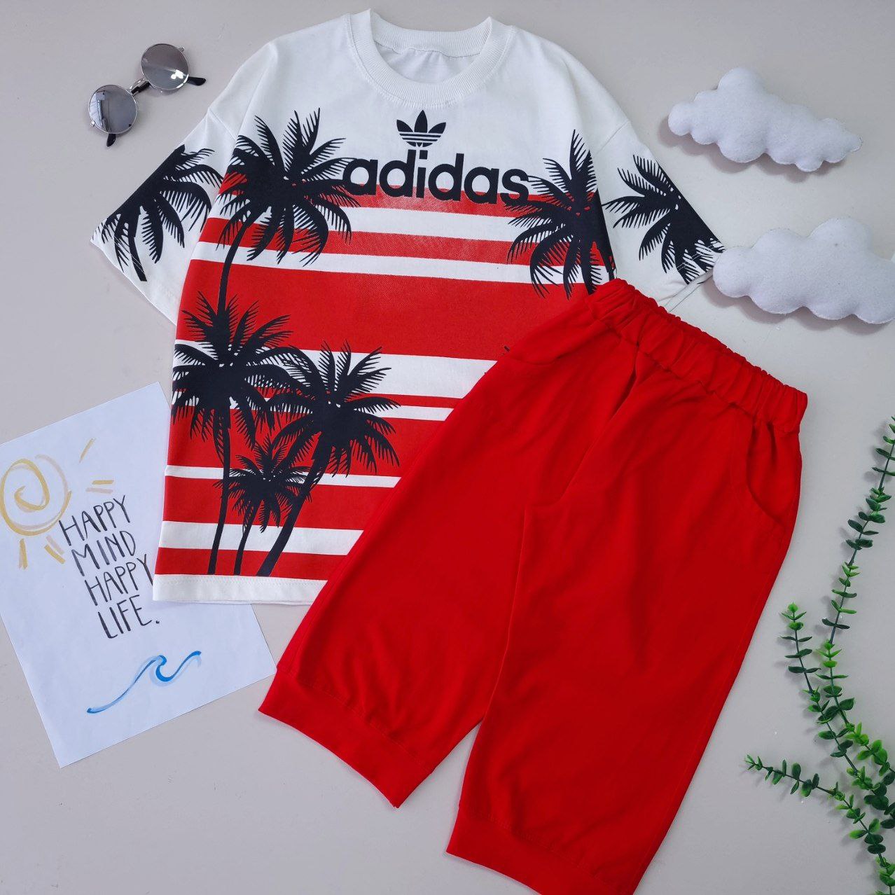 عکس تیشرت شلوارک نخل adidas - شماره 3