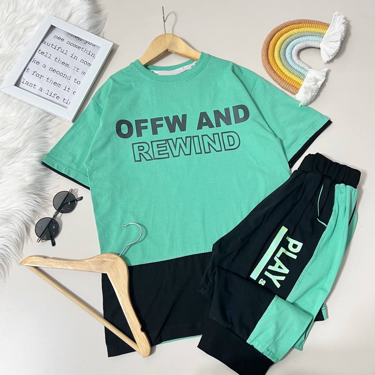 عکس بلوز شلوارک دو رنگ OFFW - شماره 3