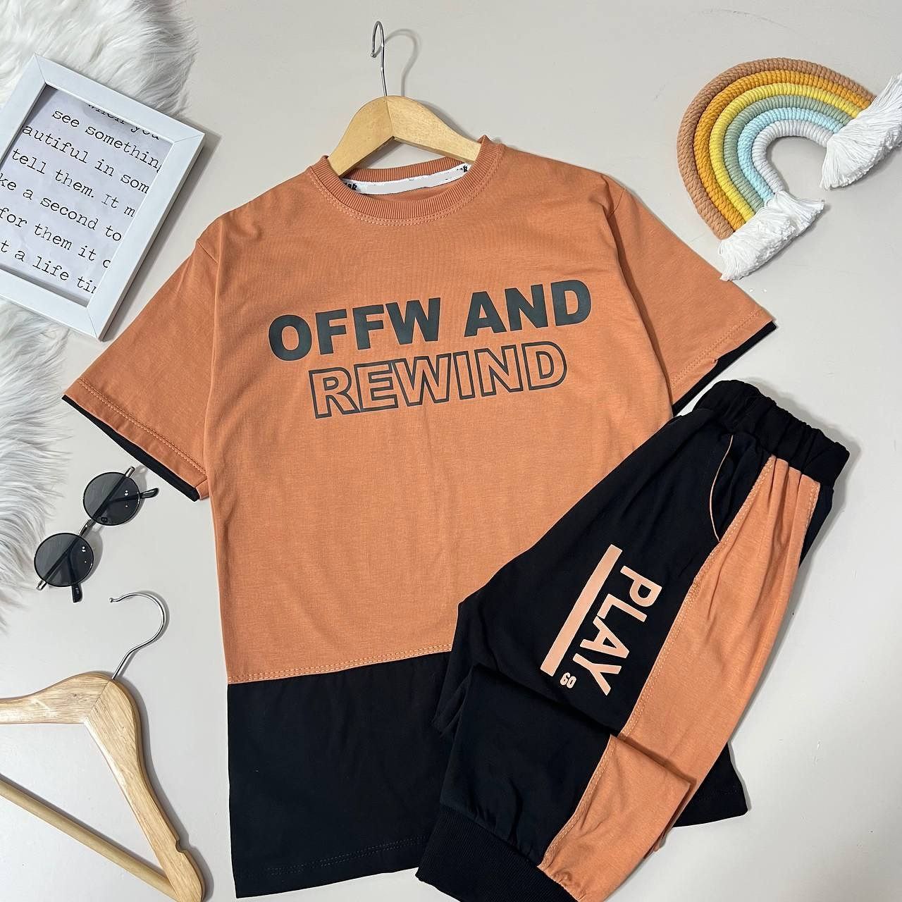 عکس بلوز شلوارک دو رنگ OFFW - شماره 5