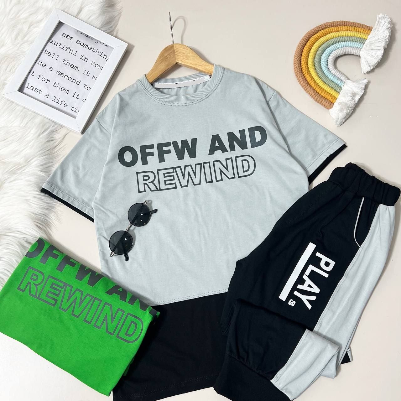 عکس بلوز شلوارک دو رنگ OFFW - شماره 4