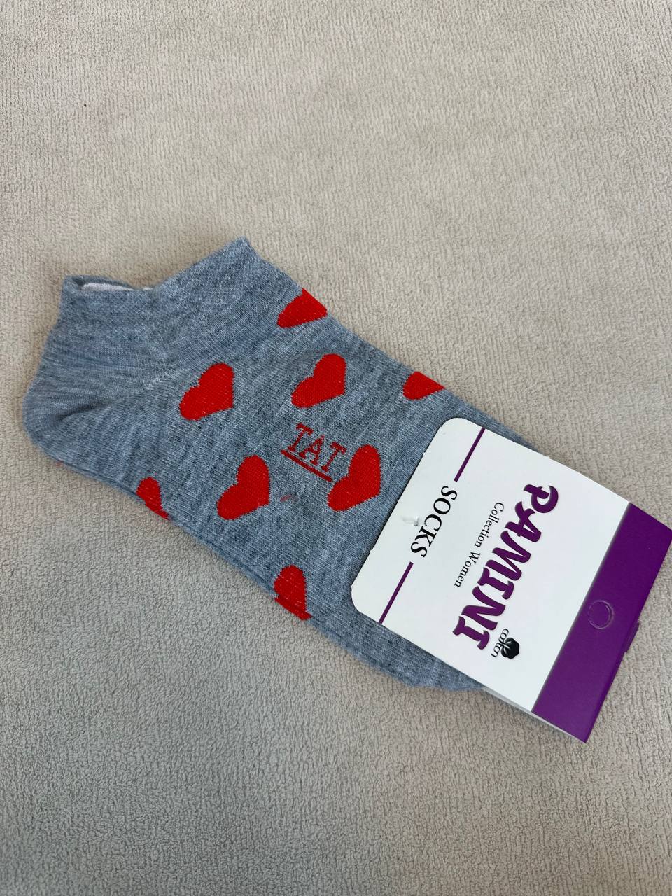 عکس جوراب طوسی قلب - شماره 2