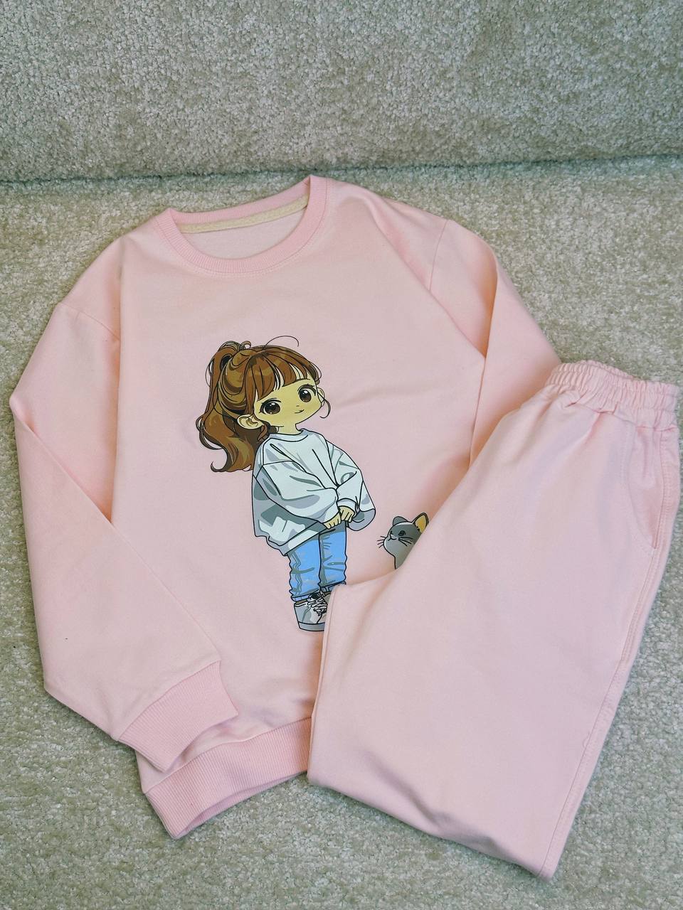 عکس بلوز شلوار دختر و گربه 6 تا 9 سال - شماره 2
