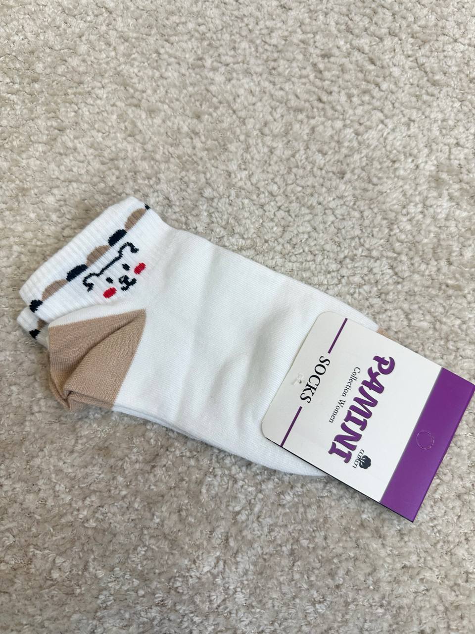 عکس جوراب سفید لپ گلی - شماره 2