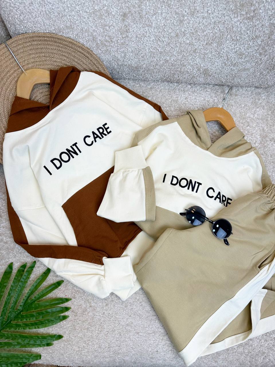 عکس هودی شلوار بسیار باکیفیتI DONT CARE - شماره 1