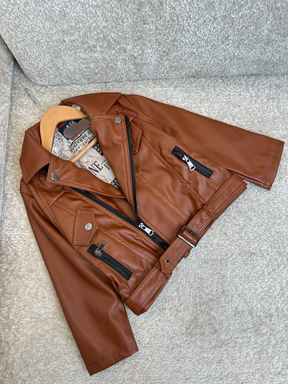 عکس کت چرم زیپ کج اسپرت - شماره 5