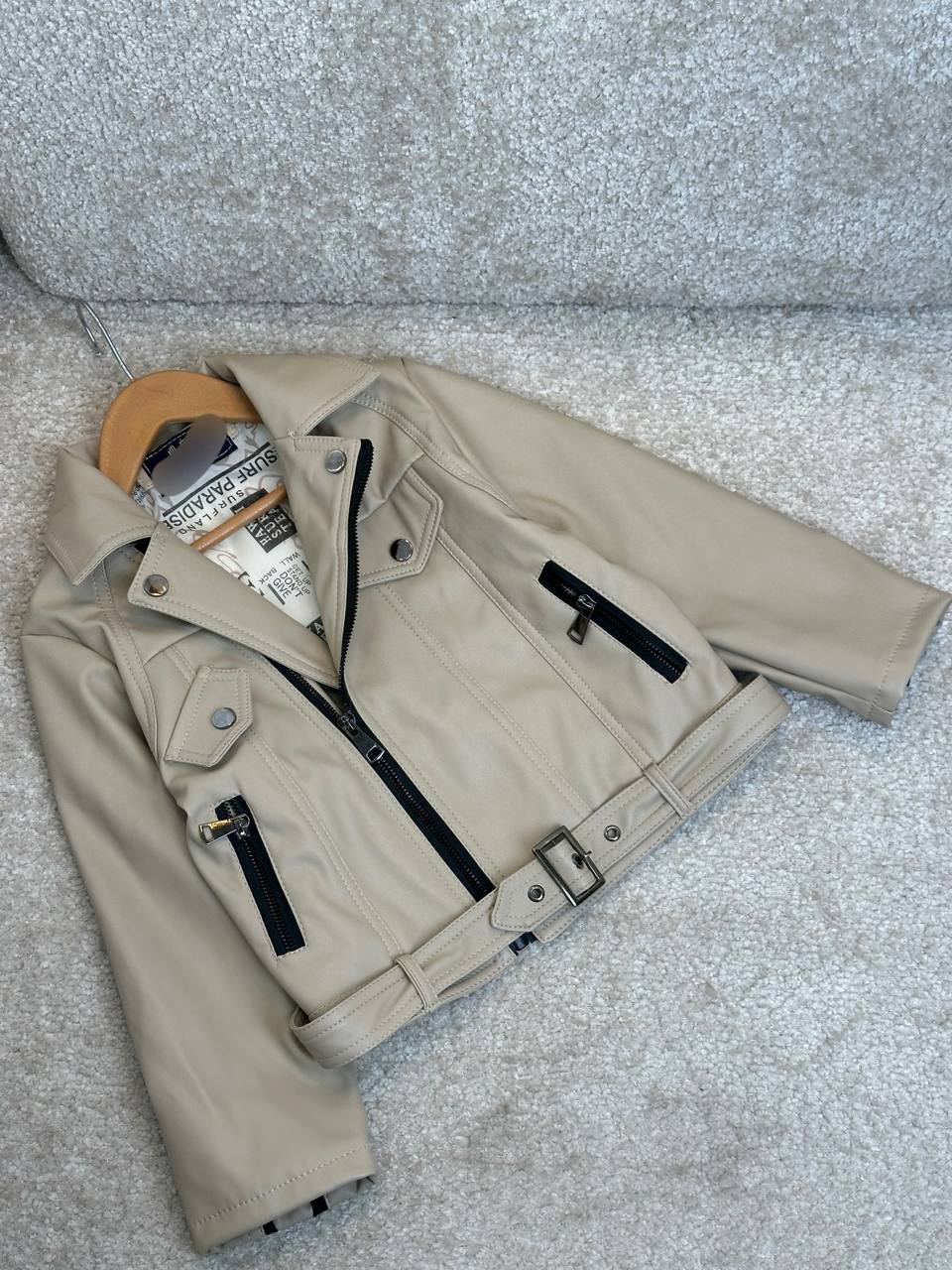 عکس کت چرم زیپ کج اسپرت - شماره 6