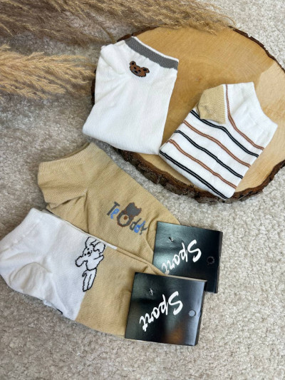 جوراب کرمی Teddy