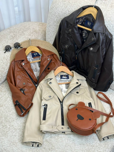 کت چرم زیپ کج اسپرت